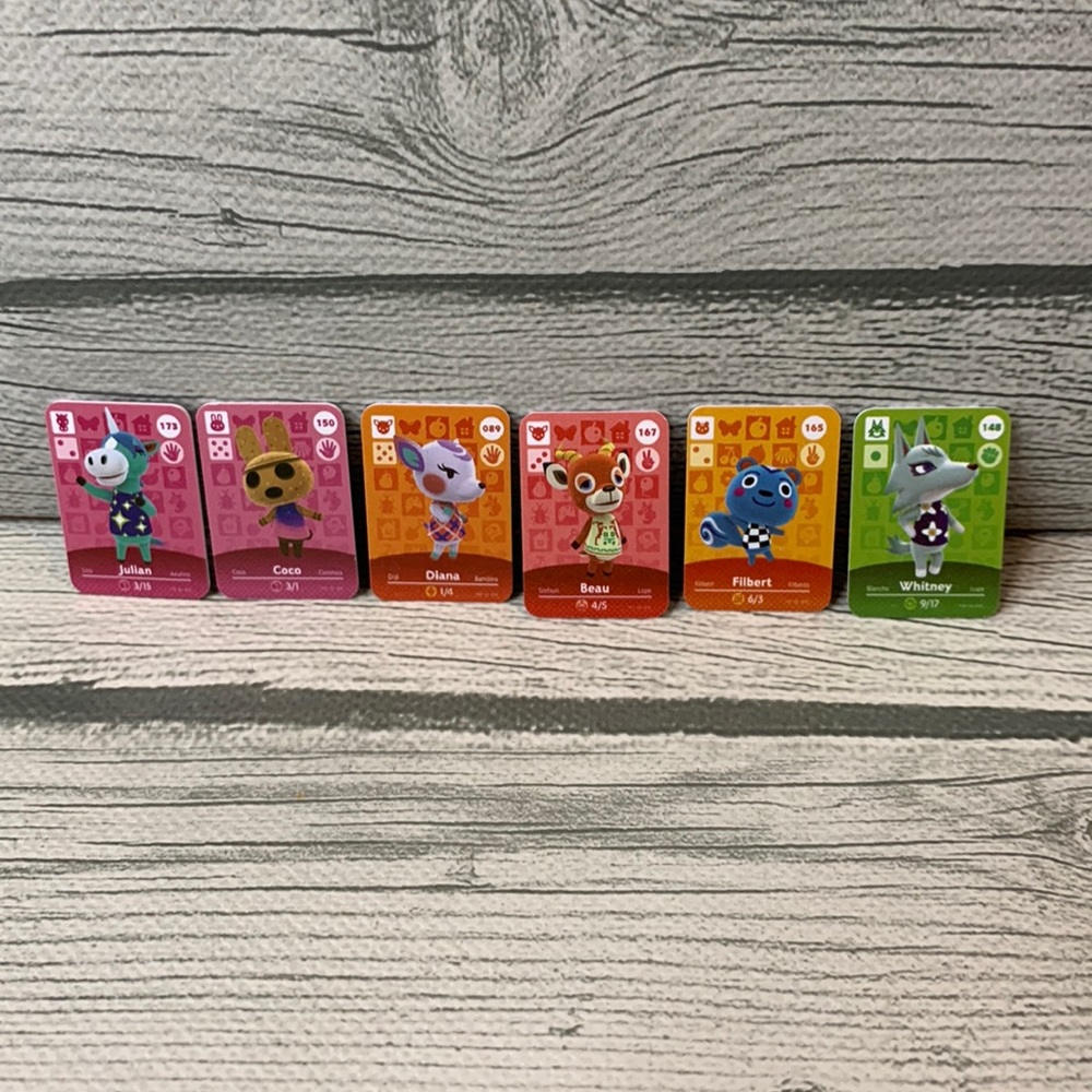 Animal Crossing Amiibo Mini NFC Cards lot of 6 bundle Scan In Villager ACNH